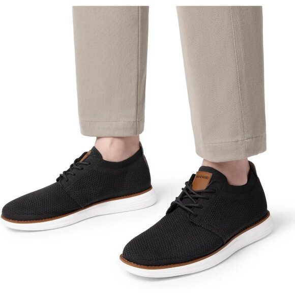 ⚡Men Black Knit Flex Breeze Mesh Oxfords Lace-Up Lightweight Walking Sneaker - Picture 8 of 10